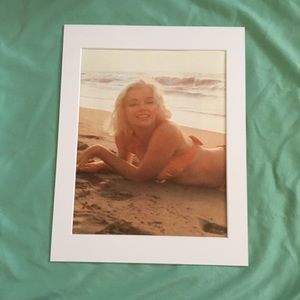 Marilyn Monroe art matted ocean seaside portrait